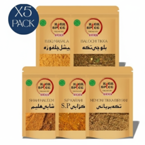 Pack Of 5 B.BQ Masala, Balochi Tikka, Shahi Haleem, S.P Karahi, Memoni Tikka Biryani Masala